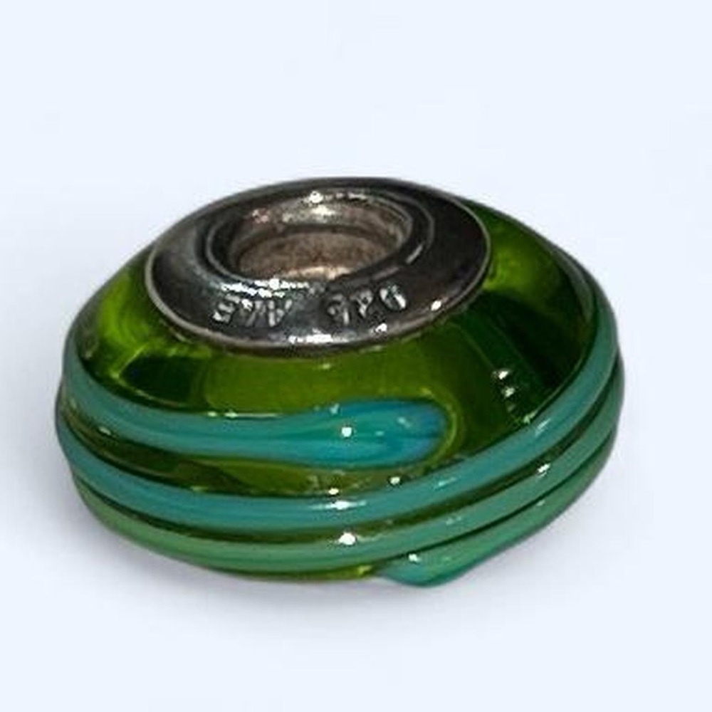 Pandora Murano Glass Green and Blue Charm - Picture 2 of 9